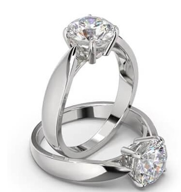 Pictureof 3 mm wide Cathedral Low Profile engagement ring Pictureof 3 mm wide Cathedral Low Profile engagement ring